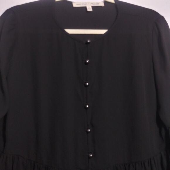 Banana Republic X Olivia Palermo Black Empire Sleek Blouse Top Size Small - Picture 3 of 9